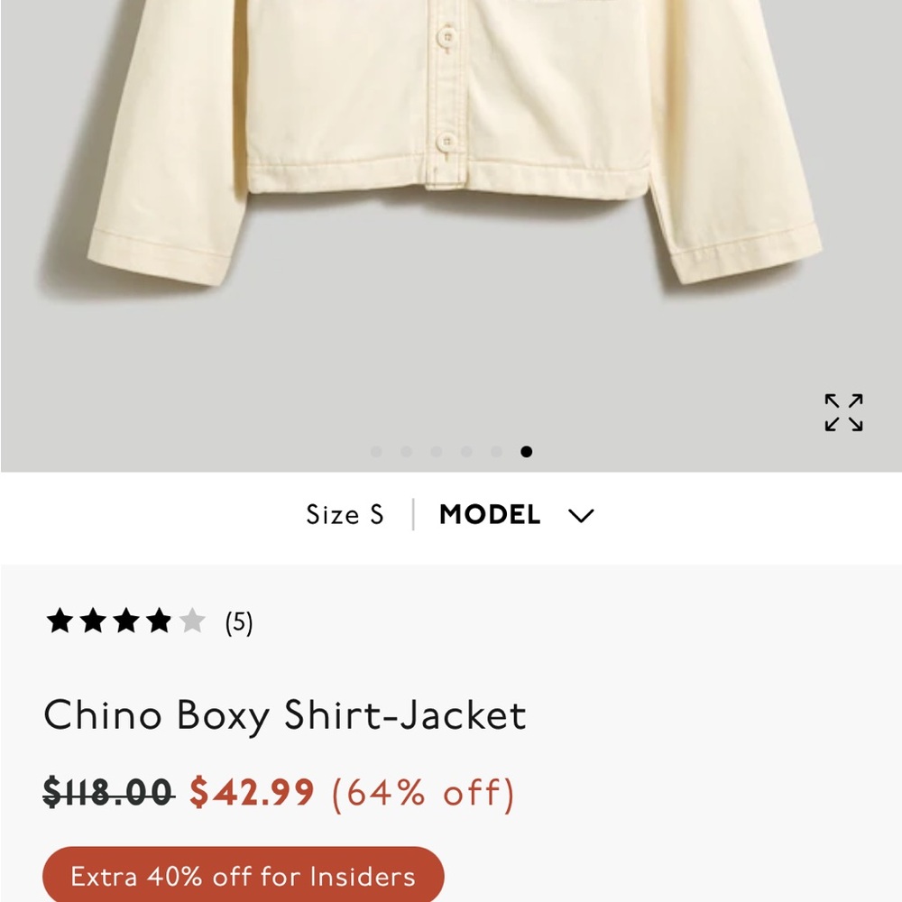Madewell Chino Boxy Shirt Jacket - Picture 8 of 9